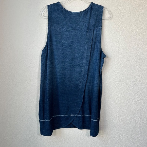 J. Jill indigo tunic tank size XL navy ombré split back 100% cotton - Picture 6 of 11